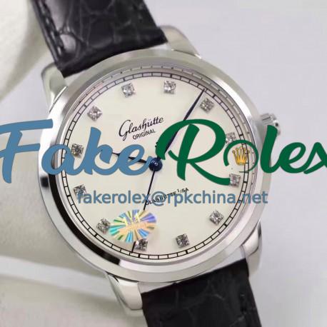 Replica Glashutte Original Senator Excellence 1-36-01-01-02-01 GF Stainless Steel White & Diamonds Dial Swiss Calibre 36-01