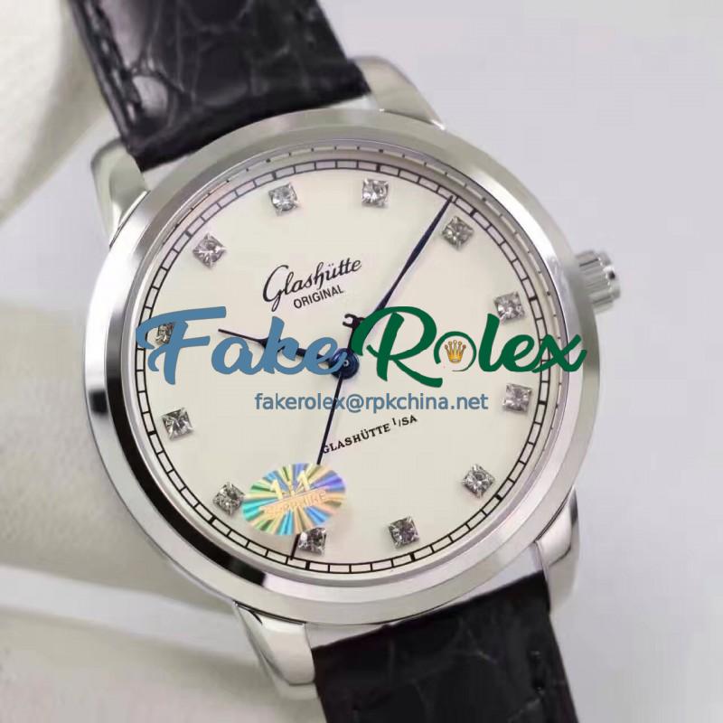 Replica Glashutte Original Senator Excellence 1-36-01-01-02-01 GF Stainless Steel White & Diamonds Dial Swiss Calibre 36-01