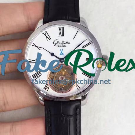 Replica Glashutte Original Senator Meissen Tourbillon 1-94-11-01-01-04 Stainless Steel White Dial Swiss Tourbillon