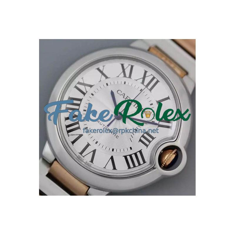 Replica Cartier Ballon Bleu 42MM Rose Gold & Stainless Steel Swiss 2836-2