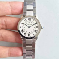 Replica Ronde Solo De Cartier Ladies W6701004 29MM K11 Stainless Steel White Dial Swiss Quartz