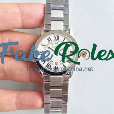 Replica Ronde Solo De Cartier Ladies W6701004 29MM K11 Stainless Steel White Dial Swiss Quartz