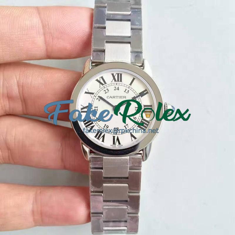 Replica Ronde Solo De Cartier Ladies W6701004 29MM K11 Stainless Steel White Dial Swiss Quartz