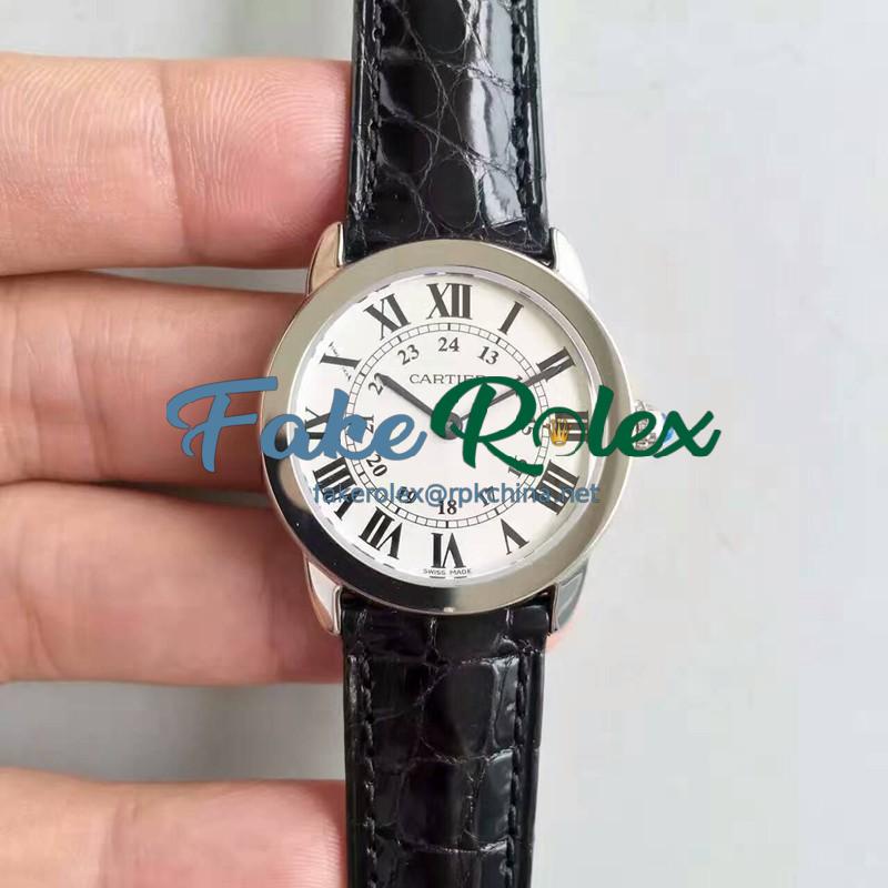 Replica Ronde Solo De Cartier Ladies W6700155 29MM K11 Stainless Steel White Dial Swiss Quartz