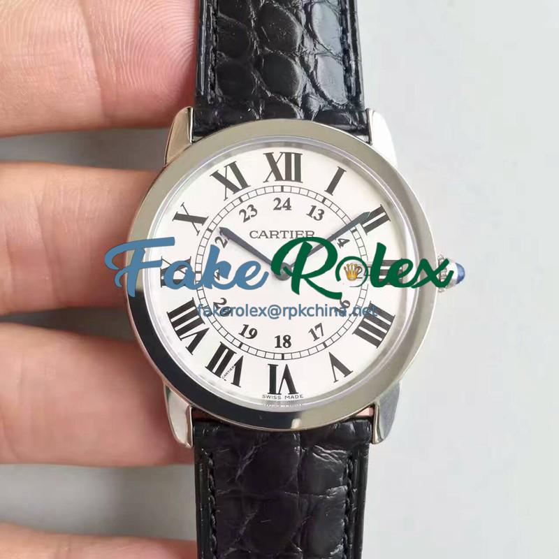 Replica Ronde Solo De Cartier W6700255 36MM K11 Stainless Steel White Dial Swiss Quartz