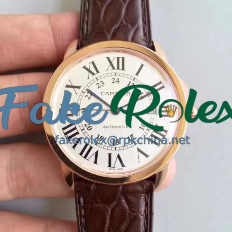 Replica Ronde Solo De Cartier W6701009 42MM TW Rose Gold White Dial Swiss 2892