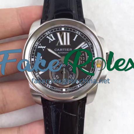 Replica Calibre De Cartier W7100037 42MM TF Stainless Steel Black Dial Swiss 1904MC