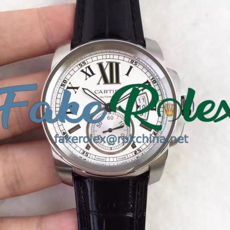 Replica Calibre De Cartier W7100037 42MM TF Stainless Steel White Dial Swiss 1904MC