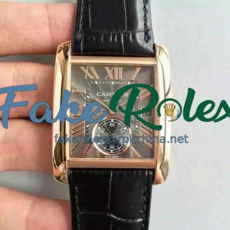 Replica Cartier Tank MC WGTA0014 JF Rose Gold Grey Dial Swiss 1904MC