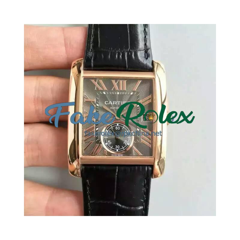 Replica Cartier Tank MC WGTA0014 JF Rose Gold Grey Dial Swiss 1904MC