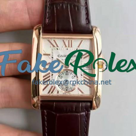 Replica Cartier Tank MC WGTA0014 JF Rose Gold White Dial Swiss 1904MC