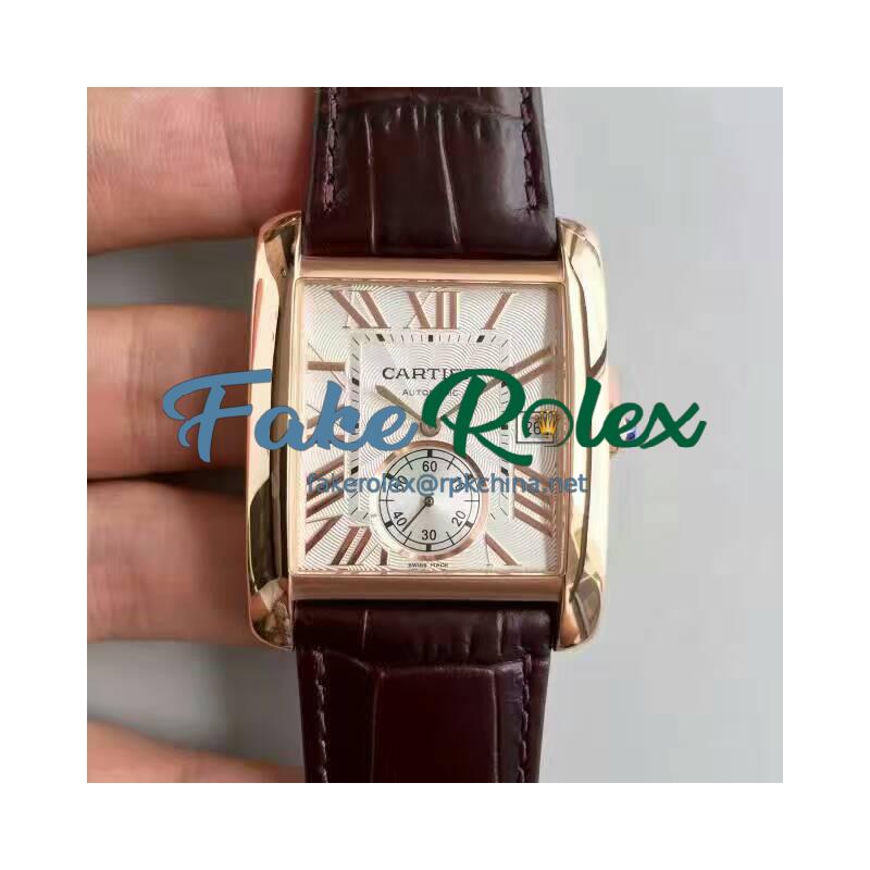 Replica Cartier Tank MC WGTA0014 JF Rose Gold White Dial Swiss 1904MC