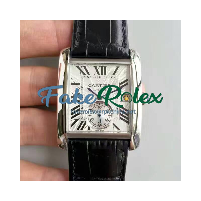 Replica Cartier Tank MC W5330003 JF Stainless Steel White Dial Swiss 1904MC