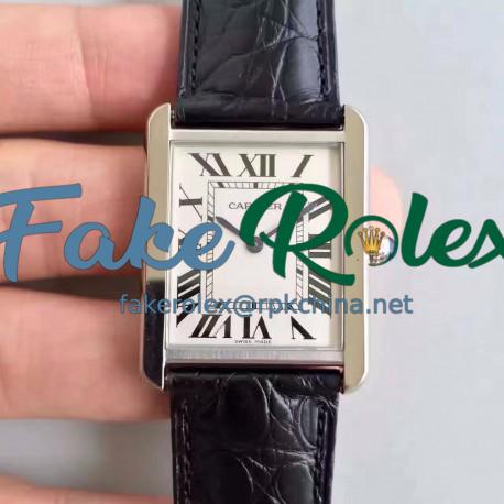 Replica Cartier Tank Solo Ladies W5200003 27MM x 34MM TW Stainless Steel White Dial Swiss Quartz