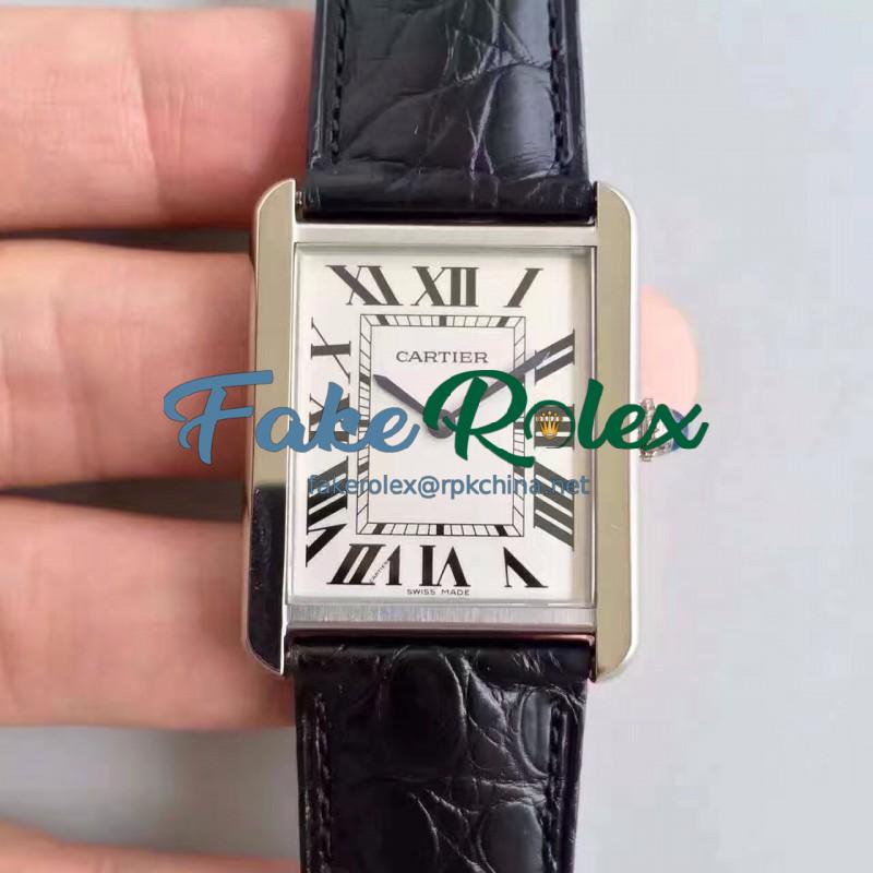 Replica Cartier Tank Solo Ladies W5200003 27MM x 34MM TW Stainless Steel White Dial Swiss Quartz