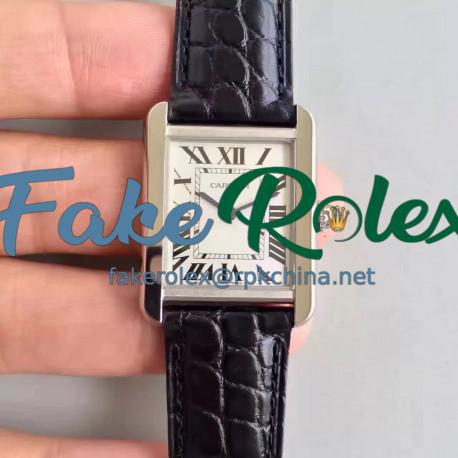 Replica Cartier Tank Solo Ladies W5200005 24MM x 31MM TW Stainless Steel  White Dial Swiss Quartz