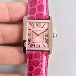 Replica Cartier Tank Solo Ladies W5200001 27MM x 34MM TW Stainless Steel Pink Dial Swiss Quartz