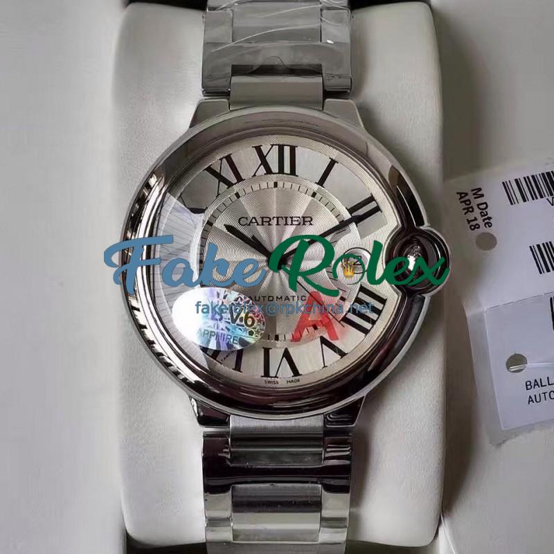 Replica Ballon Bleu De Cartier W69012Z4 42MM V6 Stainless Steel Silver Dial Swiss 2892