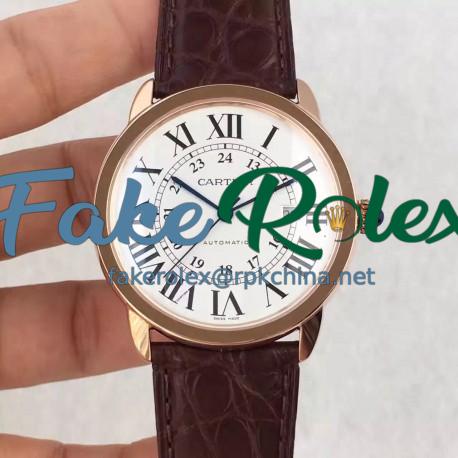 Replica Ronde Solo De Cartier W6701010 42MM UT Rose Gold White Dial Swiss 2892