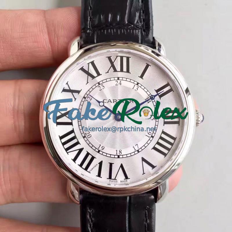 Replica Ronde Luis Cartier W6801004 42MM UT Stainless Steel Silver Dial Swiss 430MC