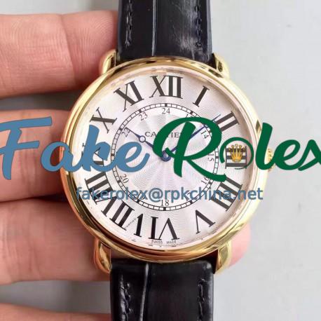 Replica Ronde Luis Cartier W6800251 42MM UT Yellow Gold Silver Dial Swiss 430MC