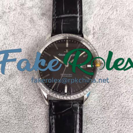 Replica Jaeger-LeCoultre Geophysic True Second 8018420 N Stainless Steel & Diamonds Black Dial Swiss Calibre 770