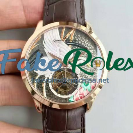 Replica Jaeger-LeCoultre Master Grand Tourbillon Enamel Q16634E6 N Rose Gold Bird Dial Swiss Tourbillon