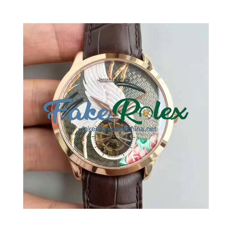 Replica Jaeger-LeCoultre Master Grand Tourbillon Enamel Q16634E6 N Rose Gold Bird Dial Swiss Tourbillon