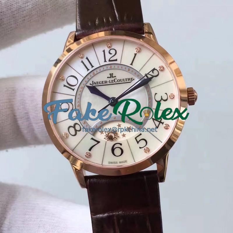 Replica Jaeger-LeCoultre Ladies Rendez-Vous Night & Day Large 3462491 38MM N Rose Gold Pearl Dial Swiss 898D/1