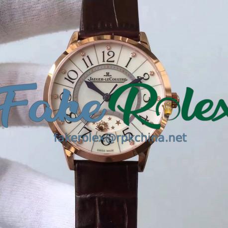 Replica Jaeger-LeCoultre Ladies Rendez-Vous Night & Day 3462491 34MM N Rose Gold Pearl Dial Swiss 898A/1