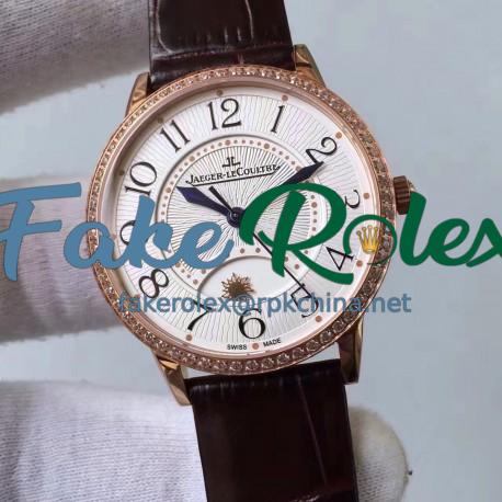 Replica Jaeger-LeCoultre Ladies Rendez-Vous Night & Day Large 3612420 38MM N Rose Gold & Diamonds White Dial Swiss 898D/1