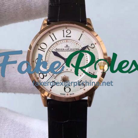 Replica Jaeger-LeCoultre Ladies Rendez-Vous Night & Day 3612420 34MM N Rose Gold White Dial Swiss 898A/1