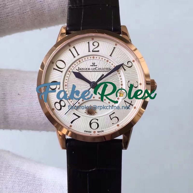 Replica Jaeger-LeCoultre Ladies Rendez-Vous Night & Day 3612420 34MM N Rose Gold White Dial Swiss 898A/1