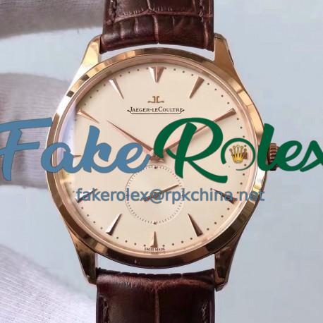 Replica Jaeger-LeCoultre Master Grande Ultra Thin Small Second 1352520 ZF Rose Gold Cream Dial Swiss Calibre 896