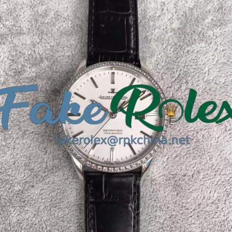 Replica Jaeger-LeCoultre Geophysic True Second 8018420 N Stainless Steel & Diamonds White Dial Swiss Calibre 770