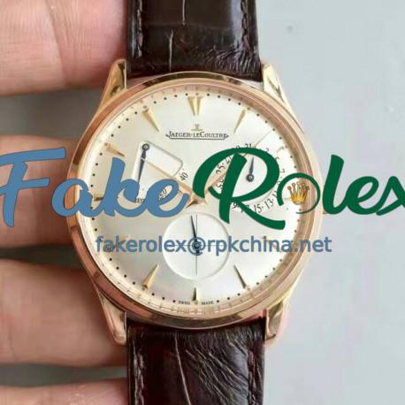 Replica Jaeger-LeCoultre Master Ultra Thin Reserve De Marche 1372520 N Rose Gold Silver Dial Swiss Calibre 938