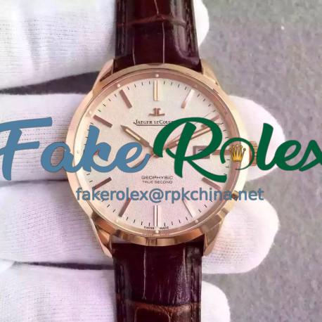 Replica Jaeger-LeCoultre Geophysic True Second 8012520 N Rose Gold Cream Dial Swiss Calibre 770