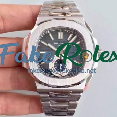 Replica Patek Philippe Nautilus Chronograph 5980 JF Stainless Steel Blue Dial Swiss CH28-520C