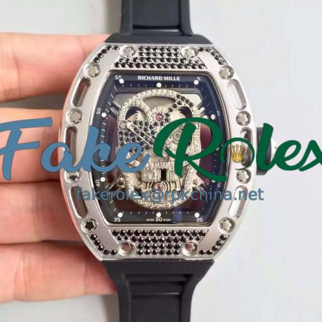 Replica Richard Mille RM052 SF Titanium & Black Diamond Diamond Skull Dial M6T51