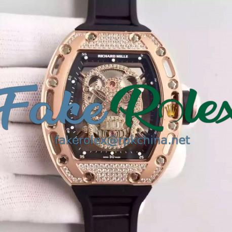 Replica Richard Mille RM052 SF Rose Gold & Diamond Diamond Skull Dial Swiss M6T51