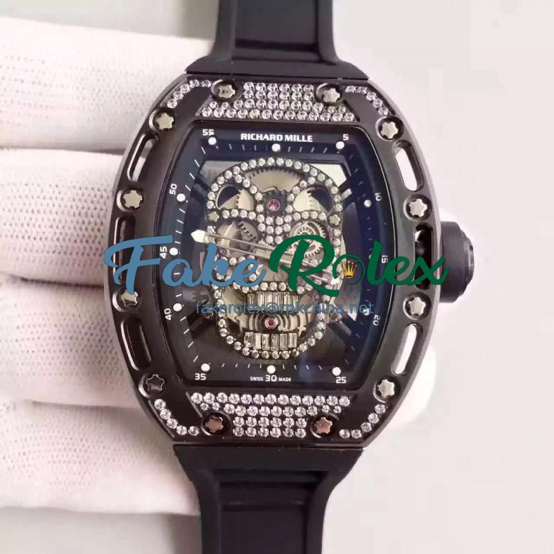 Replica Richard Mille RM052 SF PVD & Diamond Diamond Skull Dial Swiss M6T51