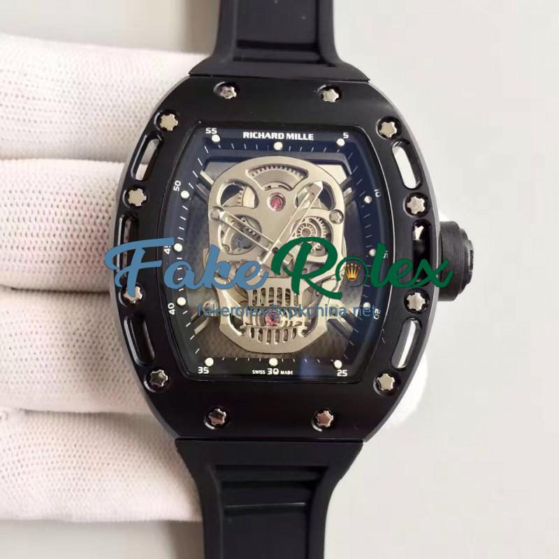 Replica Richard Mille RM052 SF PVD Skull & Black Dial Swiss M6T51