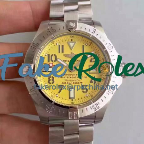 Replica Breitling Avenger II Seawolf A1733110/I519/169A N Stainless Steel Yellow Dial Swiss 2836-2