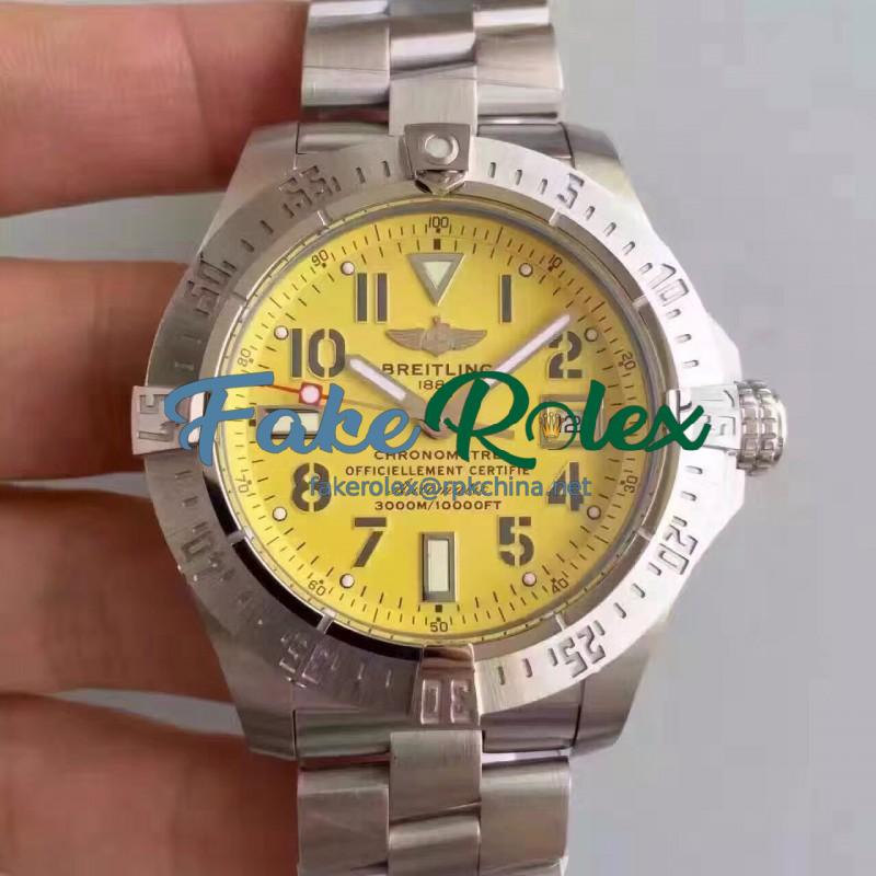 Replica Breitling Avenger II Seawolf A1733110/I519/169A N Stainless Steel Yellow Dial Swiss 2836-2