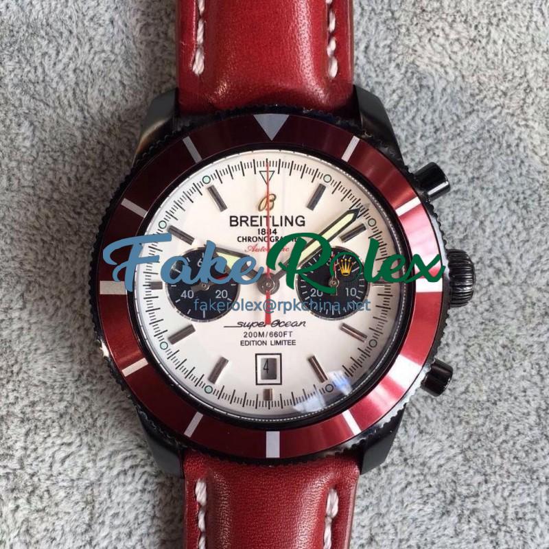 Replica Breitling Superocean Heritage Chronograph M23370D4/BB81 N PVD White Dial Swiss 7750