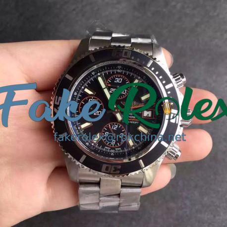 Replica Breitling Superocean Chronograph A1334102/BA85/134A N Stainless Steel Black & Orange Dial Swiss 7750