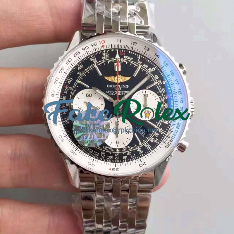 Replica Breitling Navitimer 01 AB012012/BB01/447A JF Stainless Steel Black Dial Swiss 7750