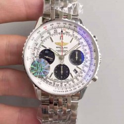 Replica Breitling Navitimer 01 AB012012/BB01/447A JF Stainless Steel White Dial Swiss 7750