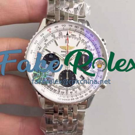 Replica Breitling Navitimer 01 AB012012/BB01/447A JF Stainless Steel White Dial Swiss 7750