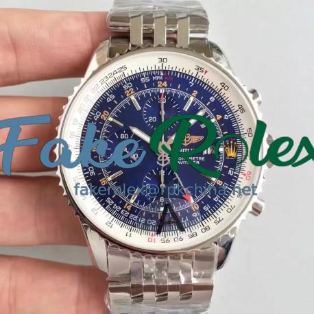 Replica Breitling Navitimer World A2432212/C561-443A JF Stainless Steel Blue Dial Swiss 7750